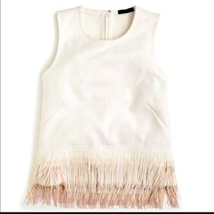 J. Crew Ivory Fun Fringe tank